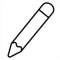 Pencil icon concept in black line color vector