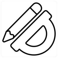 Geometry and math icon concept in black line color vector