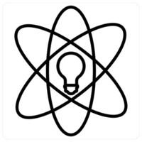 Innovation and idea icon concept in black line color vector