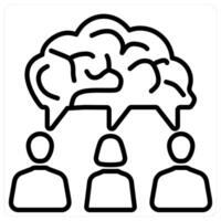 Creative idea and innovative icon concept in black line color vector