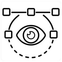 Vision and eye icon concept in black line color vector