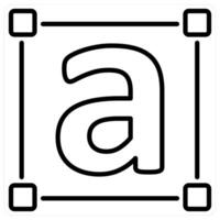 Font and designing icon concept in black line color vector