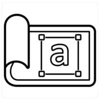Style and text tool icon concept in black line color vector