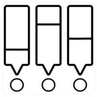 Daily Statistics and chart icon concept in black line color vector