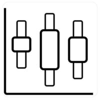 Analytics and diagram icon concept in black line color vector