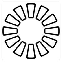 Pie chart and icon diagram concept in black line color vector