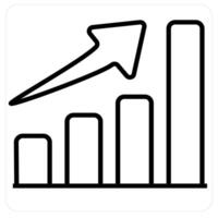 Graph Analysis and chart icon concept in black line color vector