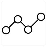 Statistics and diagram icon concept in black line color vector