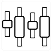 Intervals and diagram icon concept in black line color vector