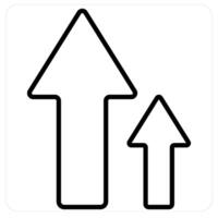 High Investment and diagram icon concept in black line color vector