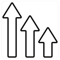 Low Sales and diagram icon concept in black line color vector