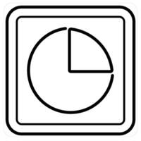 Pie Chart and chart icon concept in black line color vector