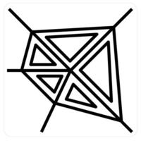 Pentagon and Diagram icon concept in black line color vector