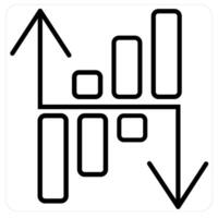 Profit Analysis and diagram icon concept in black line color vector