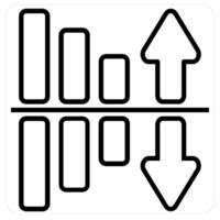 Evaluation and Bar chart in black line color vector
