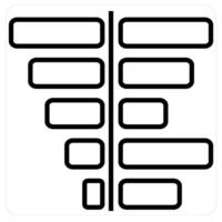 Evaluation and Bar chart concept in black line color vector