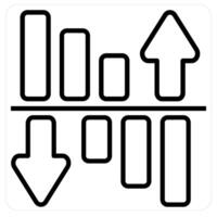 Expenses and Bar chart icon concept in black line color vector