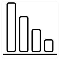 Revenue Loss and diagram icon concept in black line color vector