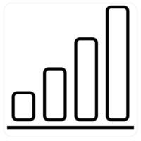 Sales Analytics and diagram icon concept in black line color vector