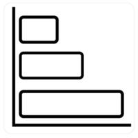 Horizontal Chart and diagram icon concept in black line color vector