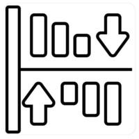 Graph Bar and diagram icon concept in black line color vector