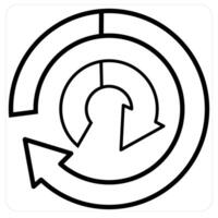 Comparison and analysis icon concept in black line color vector