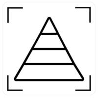 Pyramid icon concept in black line color vector