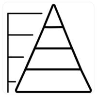 Pyramid and diagram in black line color vector