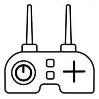 Drone controller concept in black line color vector