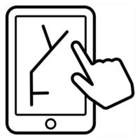 Drone route icon concept in black line color vector