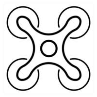 Drone and camera icon concept in black line color vector