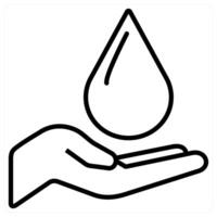 Save Water and prevention concept in black line color vector