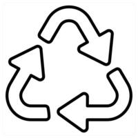 Recycle and symbols icon concept in black line color vector