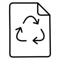 Recycled Paper and document icon concept in black line color vector