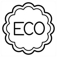 Eco and ecology icon concept in black line color vector