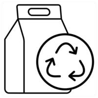 Garbage and recycle concept in black line color vector