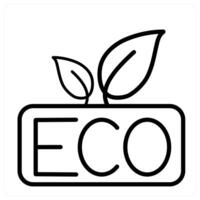Eco and environment icon concept in black line color vector