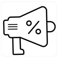 Promotion and discount icon concept in black line color vector