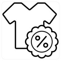 Sale and offer icon concept in black line color vector