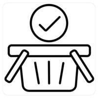 Cart and trolley icon in black line color vector