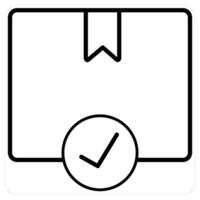 Parcel and box icon concept in black line color vector
