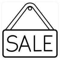 Sale Offer icon concept in black line color vector