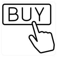 Buy and click icon concept in black line color vector