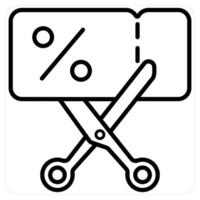 Coupon Code and code icon concept in black line color vector