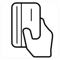 Cart Payment and checkout in black line color vector