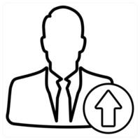 Upload Profile icon concept in black line color vector