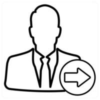 Send Profile icon concept in black line color vector