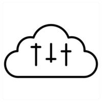 Cloud Setting icon concept in black line color vector
