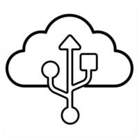 Cloud Connection icon concept in black line color vector