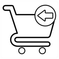 Recieved Cart Item icon concept in black line color vector